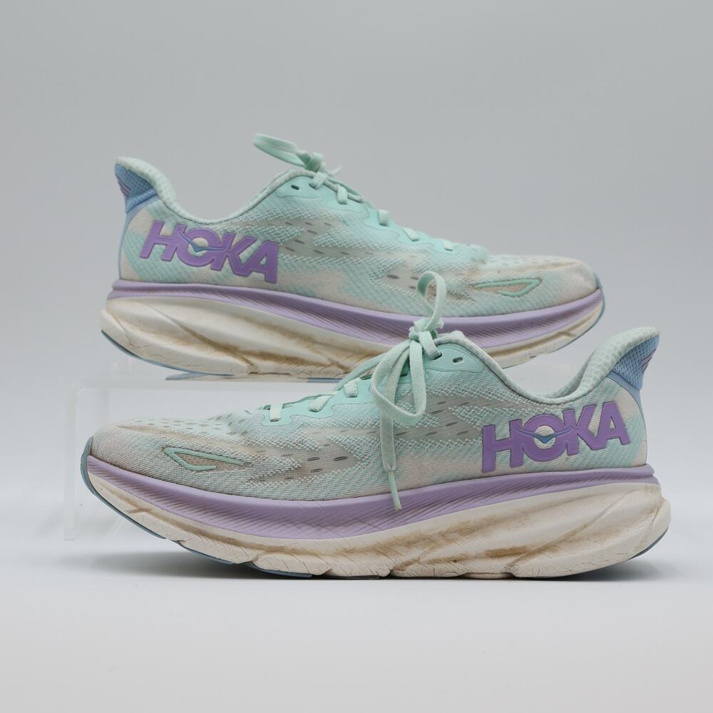 Hoka One One Clifton 9 Running Men's Sneakers Size 10.5 (Women 12) Green